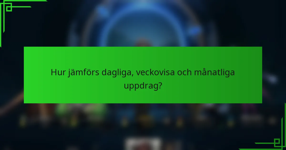 Hur jämförs dagliga, veckovisa och månatliga uppdrag?